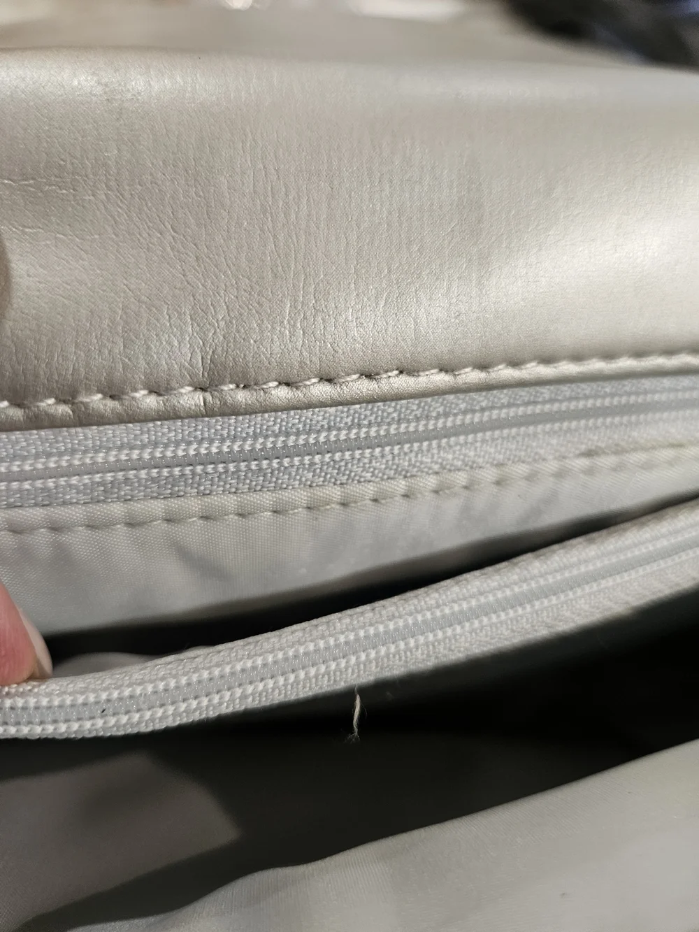Tignanello Gray Leather Flap Crossbody Bag Shoulder Purse